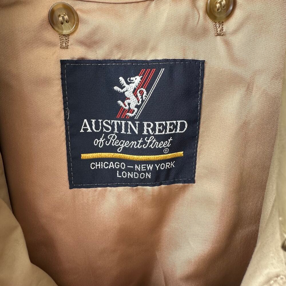 Austin Reed Regent St Trench Coat 40R Tan Wool Liner Belted Rain Jacket Britcore - Picture 6 of 11